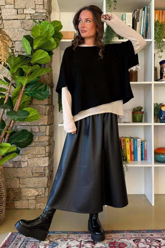 Essential Cashmere Blend Sheer Layering Top Oatmeal /8/8 **